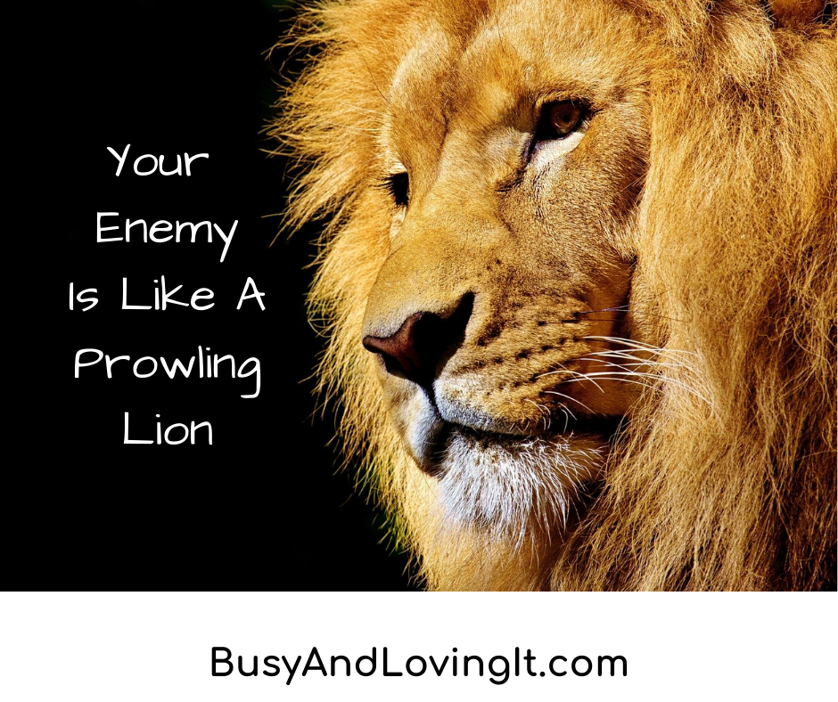 Your enemy walks around like a prowling lion.